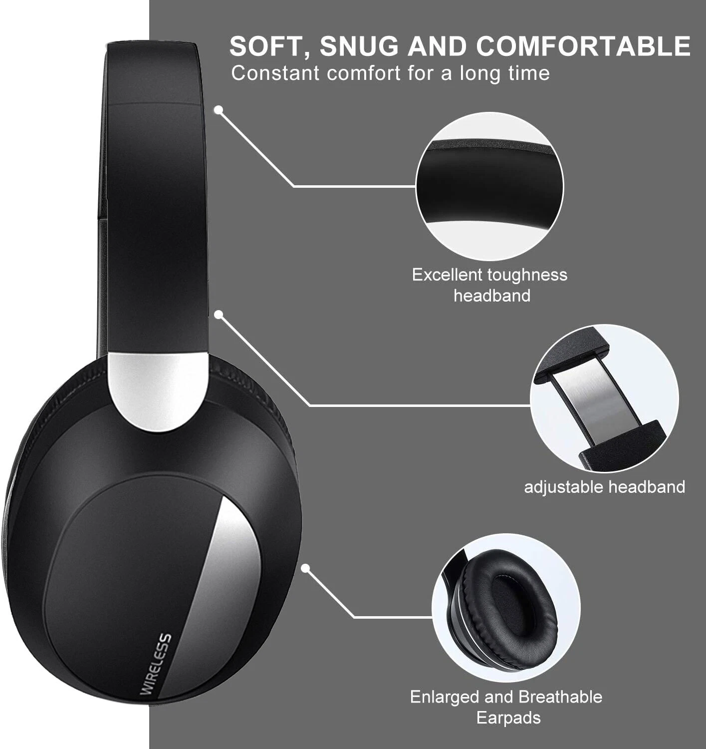 Wireless Bluetooth 5.3 Headphones Foldable Stereo Earphones Headset Mic Over-Ear_voghion.com