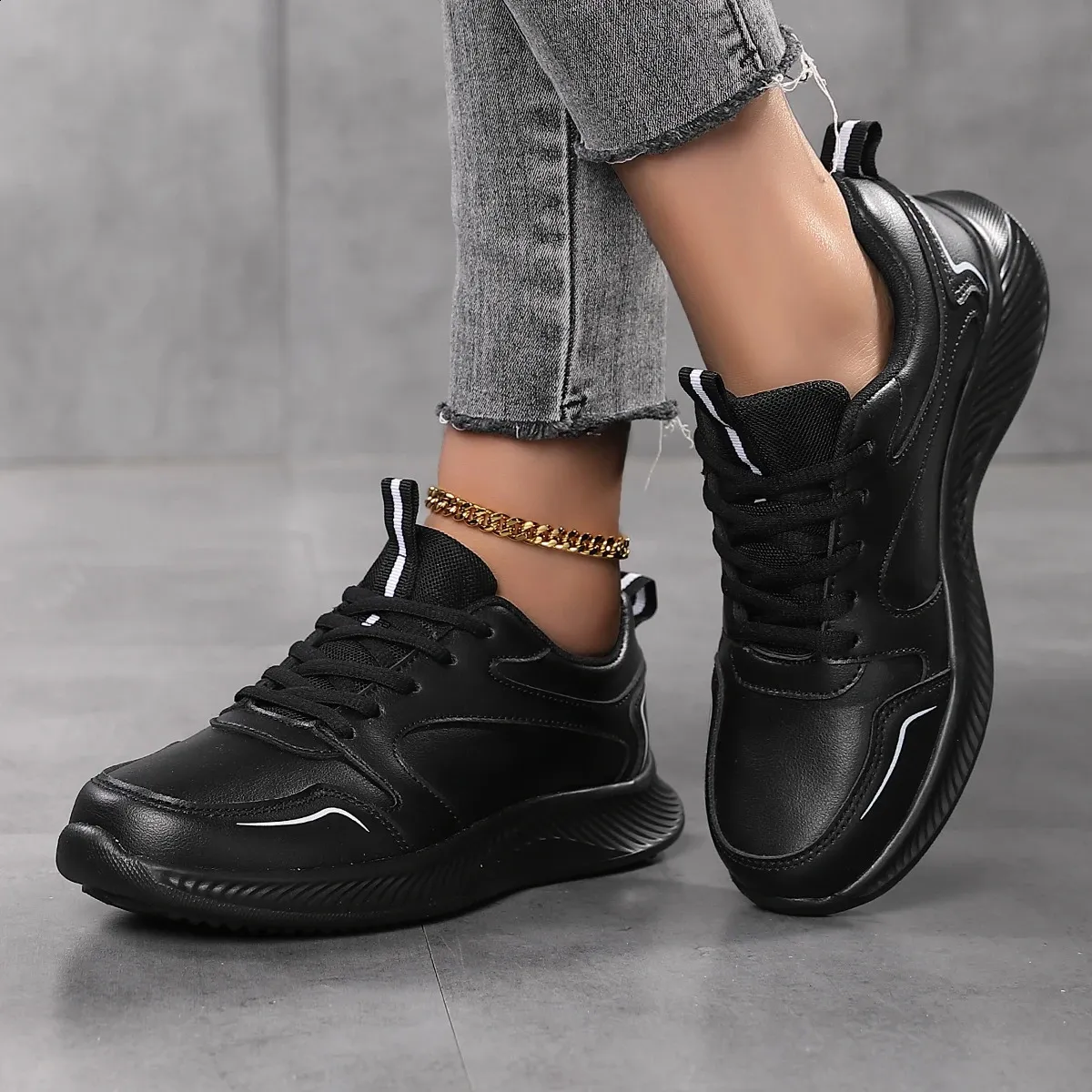 Pantofi sport pentru femei, pantofi de tenis la modă, confortabili, sport, pantofi casual de primăvară-vară, pantofi pentru femei din PU, 240809_voghion.com