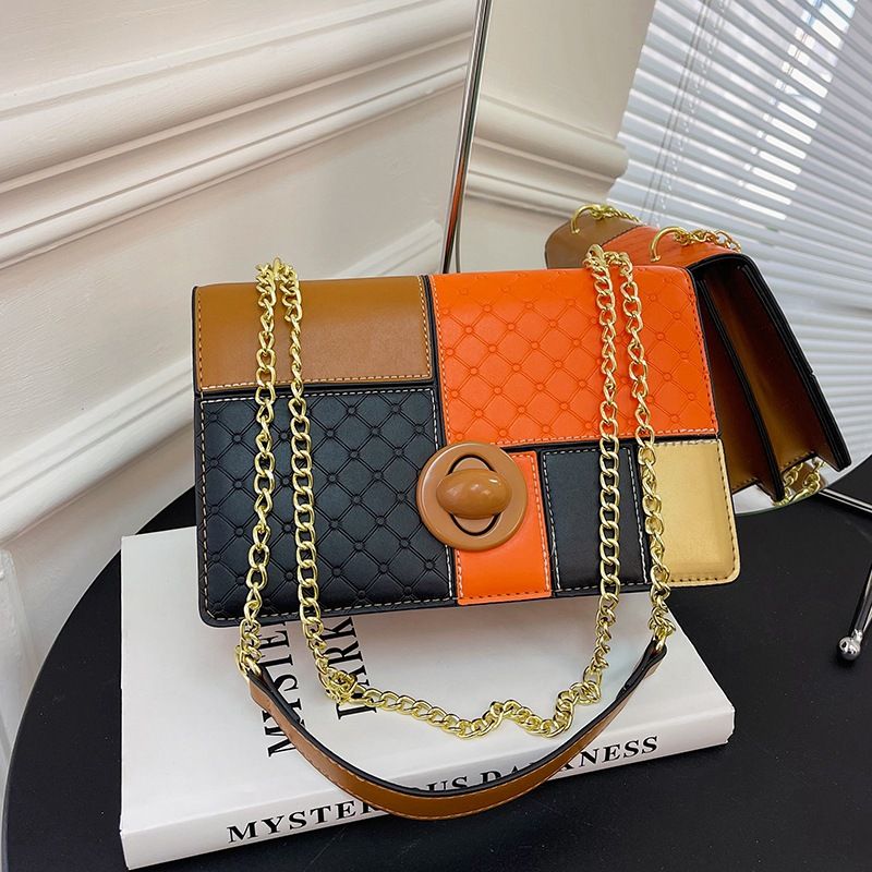 High-End-Tasche für Damen 2023 neue modische Schulter-Umhängetasche Kontrastfarbennähte große Kapazität kleine_voghion.com