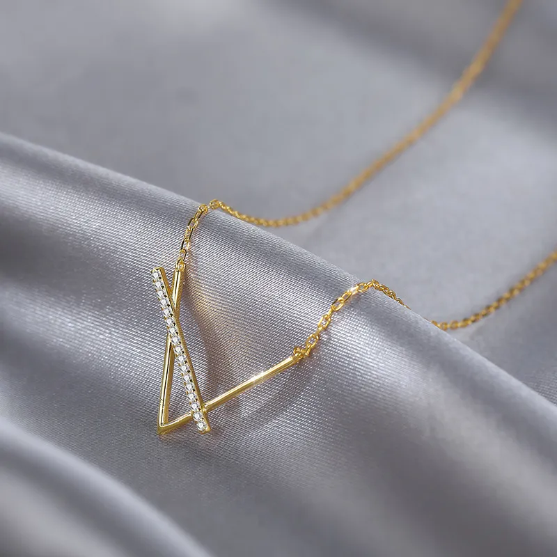 Collier minimaliste géométrique en zircon pour femme, chaîne de clavicule créative, classique, élégante et douce, pour mariage_voghion.com