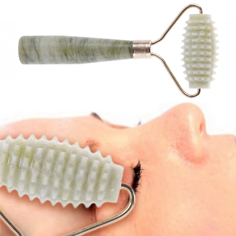 Dabīgā nefrīta masāžas rullīša sejas masieris rullītis sejas liftinga pretgrumbu sejas relaksācijas liftinga novājēšanas ritenis skaistumkopšanas nūjiņa_voghion.com