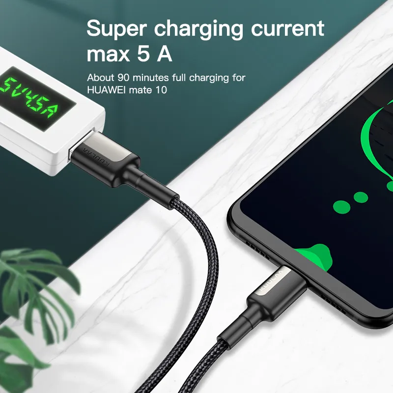 KUULAA 5A USB Type C For Samsung Xiaomi Mi Redmi Fast Charging USB-C Cable Mobile Phone Charger USBC Type-C Data Wire_voghion.com