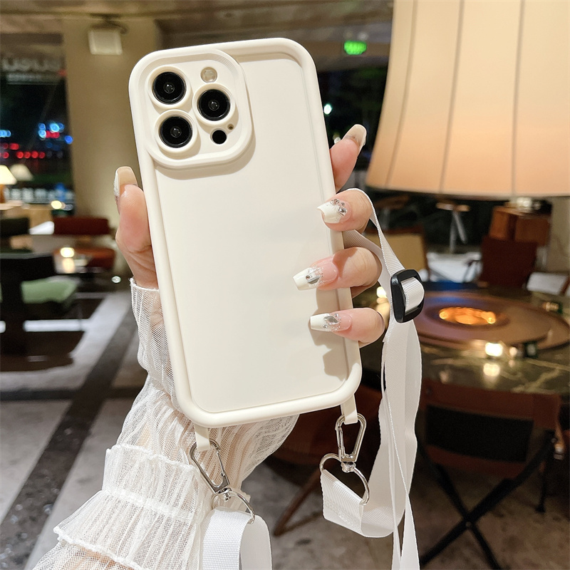 Coque téléphone silicone avec cordon pour iphone étui mat_voghion.com