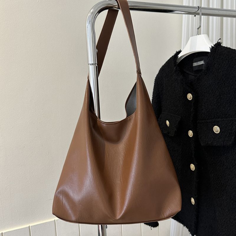 Weiche PU-Lederqualität Unterarmtasche Vintage Umhängetasche Pendler Grosse Handtasche Damen Vielseitige Tragetasche_voghion.com