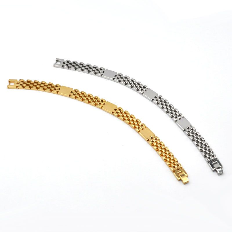 Flat Head Five Bead Ladder Shaped Tank Titanium Bracelet Hot Selling Personality Punk Refined Stainless Steel_voghion.com