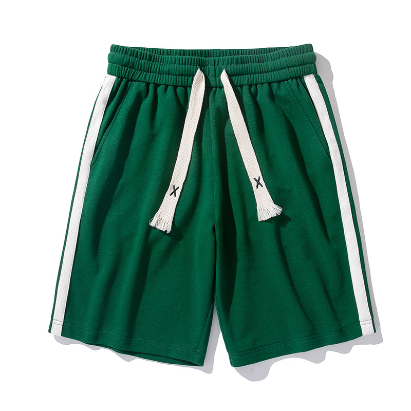 2023 Modne luźne pięciopunktowe uniwersalne dwurzędowe szorty w paski dla mężczyzn na lato na plażę Pa, koszykówka studencka na co dzień_voghion.com