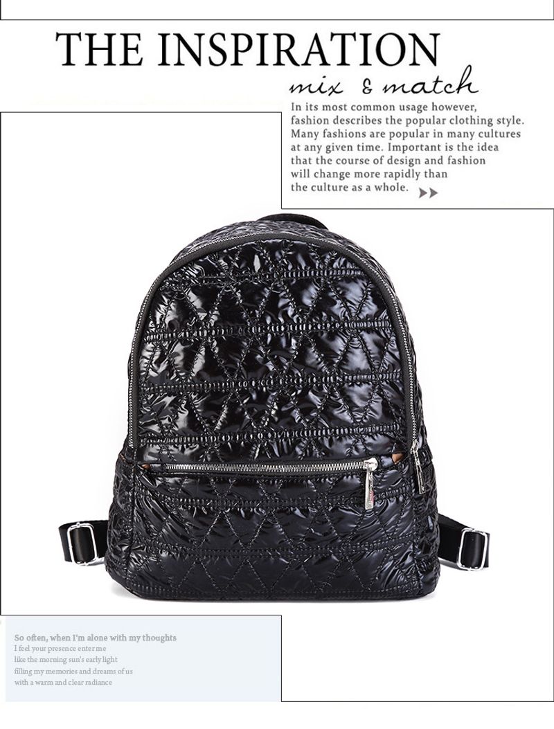 Mochila informal de algodón con tejido de plumón ligero e impermeable_voghion.com