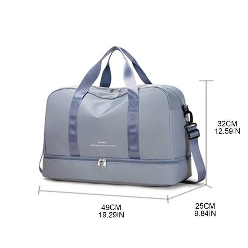 Men and Womens Travel with Shoe Compartment Sport Tote Gym Handbag Large Capacity Weekender Overnight Bag Drop_voghion.com