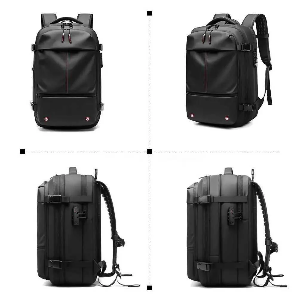 Rejse Mænd Business Rygsæk Udvidelig USB Taske Stor Kapacitet 17,3 Tommer Laptop Vandtæt Vakuumkompression_voghion.com