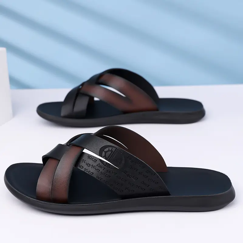 Pantofole in pelle da uomo sandali da spiaggia comodi_voghion.com