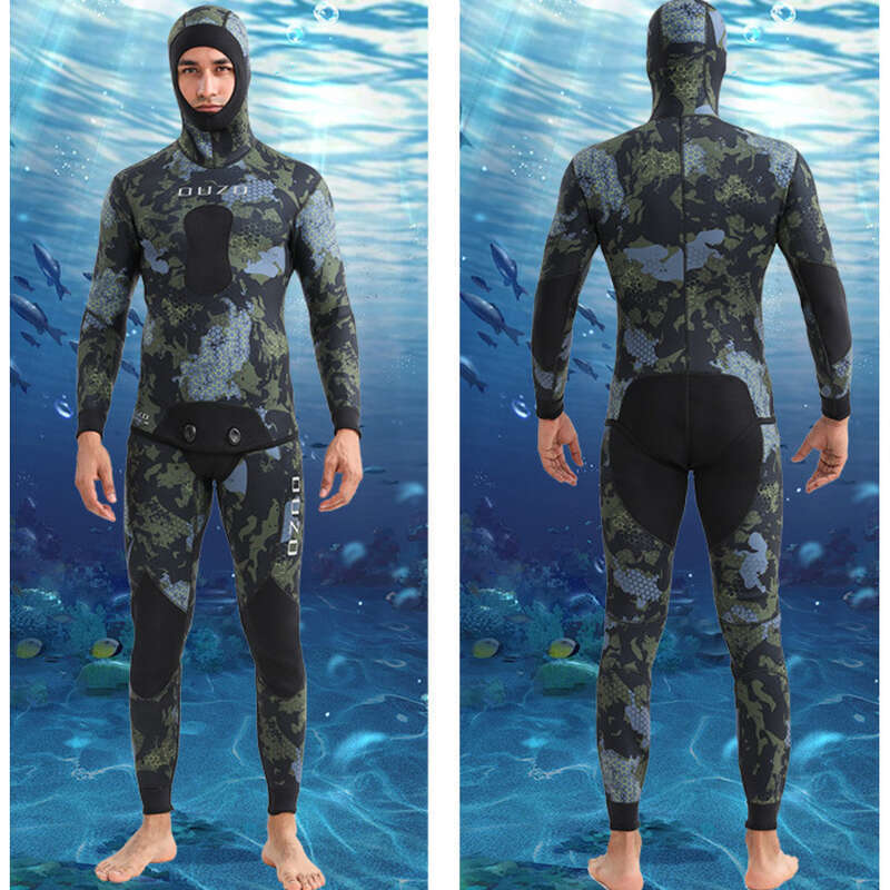 Costum de înot și surfing nou, corp divizat, 3 mm, pentru vânătoare de pești, rezistent la frig pentru bărbați, protecție solară, uscare rapidă, gratuit_voghion.com
