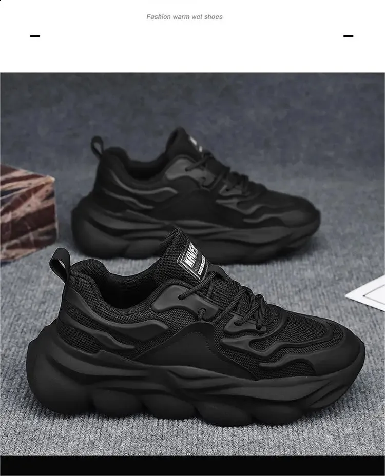 Versatile Spring Leisure Sport Running Sneakers Breathable Mens Lightweight Thick Bottom Trendy Shoes 241015_voghion.com