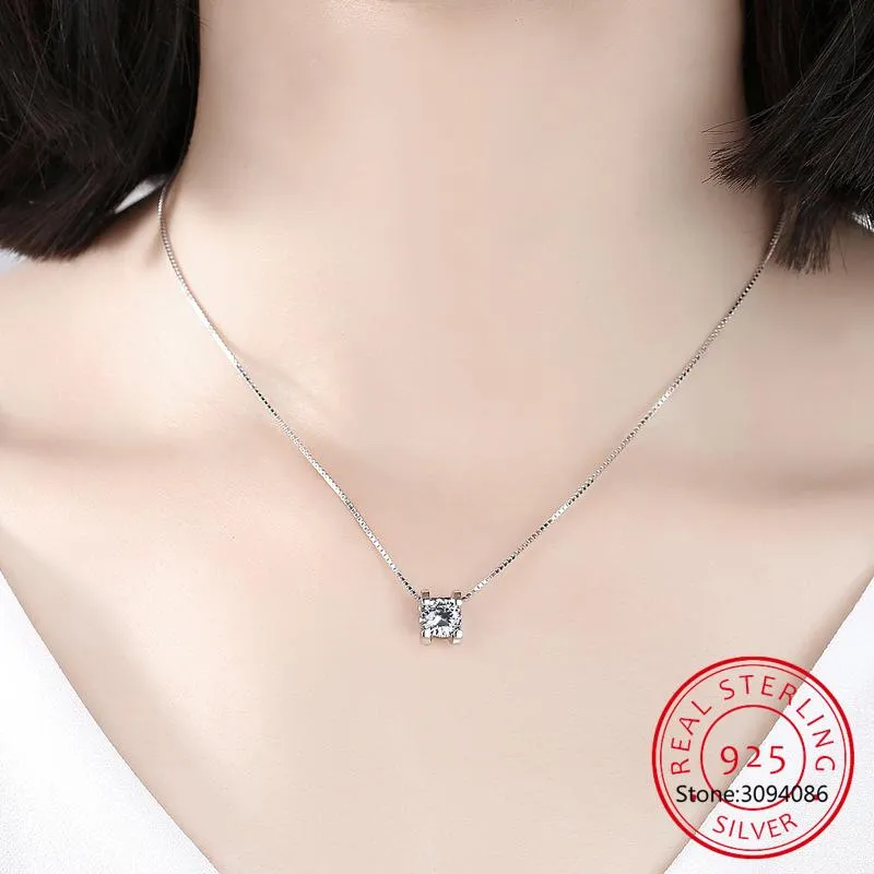 Ogrlice z obeski Sier 0,5 ct/1 ct/2 ct F barva Moissanite VVS Zaročna elegantna poročna ogrlica za ženske ob obletnici_voghion.com