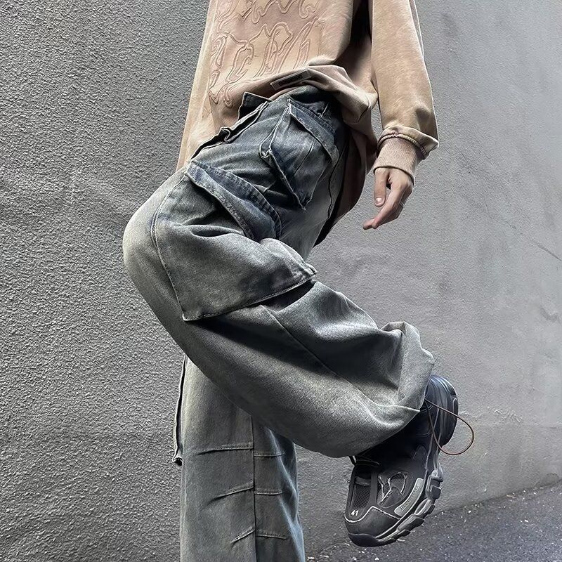 Calça cargo masculina estilo americano estilo vibe, estilo cargo ..._voghion.com