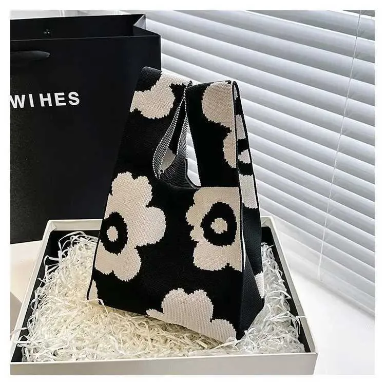 Borsa a mano in tela artistica giapponese di grande capacità, modello Geely, portafoglio con nodo casual e borsa da polso alla moda e versatile Wens_voghion.com