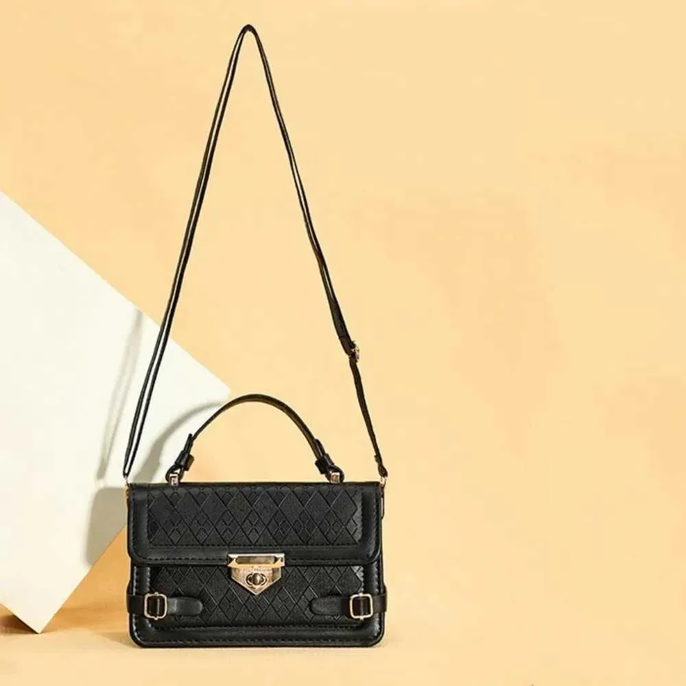 Lässige Mini-Plaid-Handtasche im koreanischen Stil, stilvolle Vintage-Quadrat-Handtasche, klassische einzelne Schultertasche, DailyC241214_voghion.com