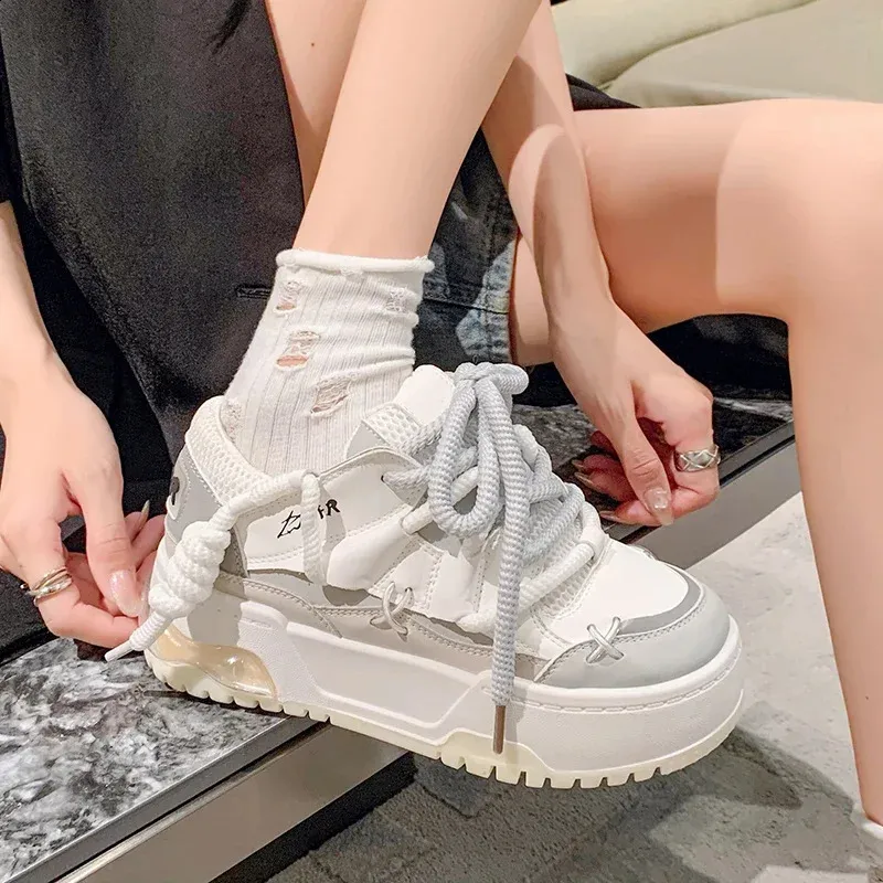 Scarpe sportive donna plateau comode sneaker alla moda casual_voghion.com
