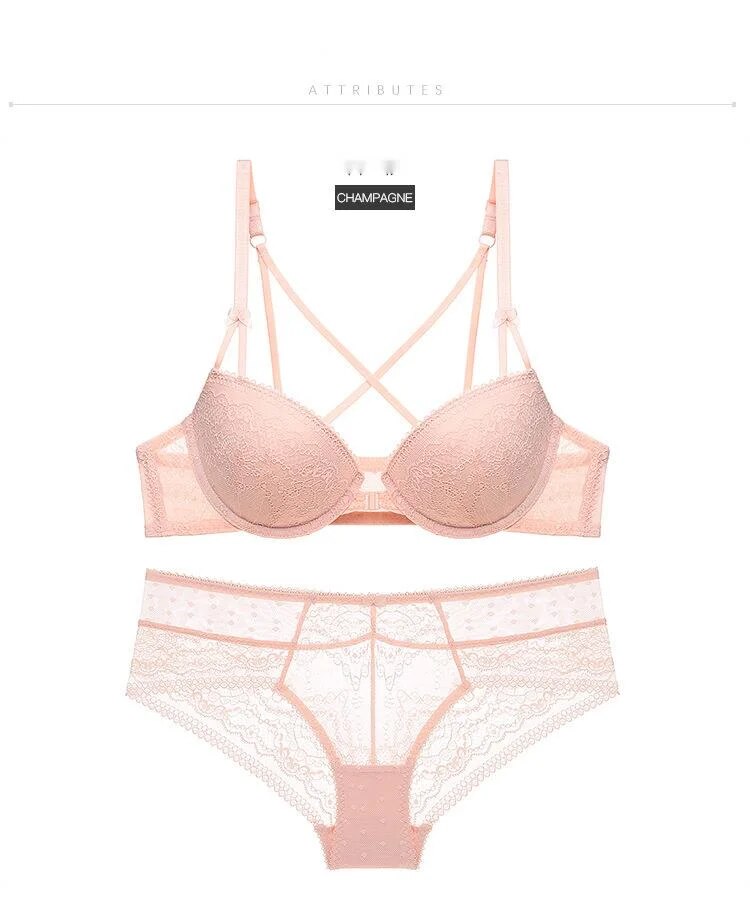 Soutien-gorge français sexy boutonné devant avec haut fin et bas épais, petite poitrine en dentelle légèrement froncée, beau dos, fille_voghion.com