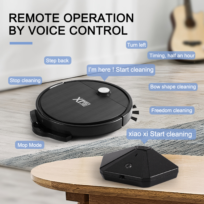 Intelligenter Kehrroboter Sprachsteuerung Fernbedienung Kehrsaugfunktion USB-Aufladung Ultradünne automatische Kehrmaschine_voghion.com