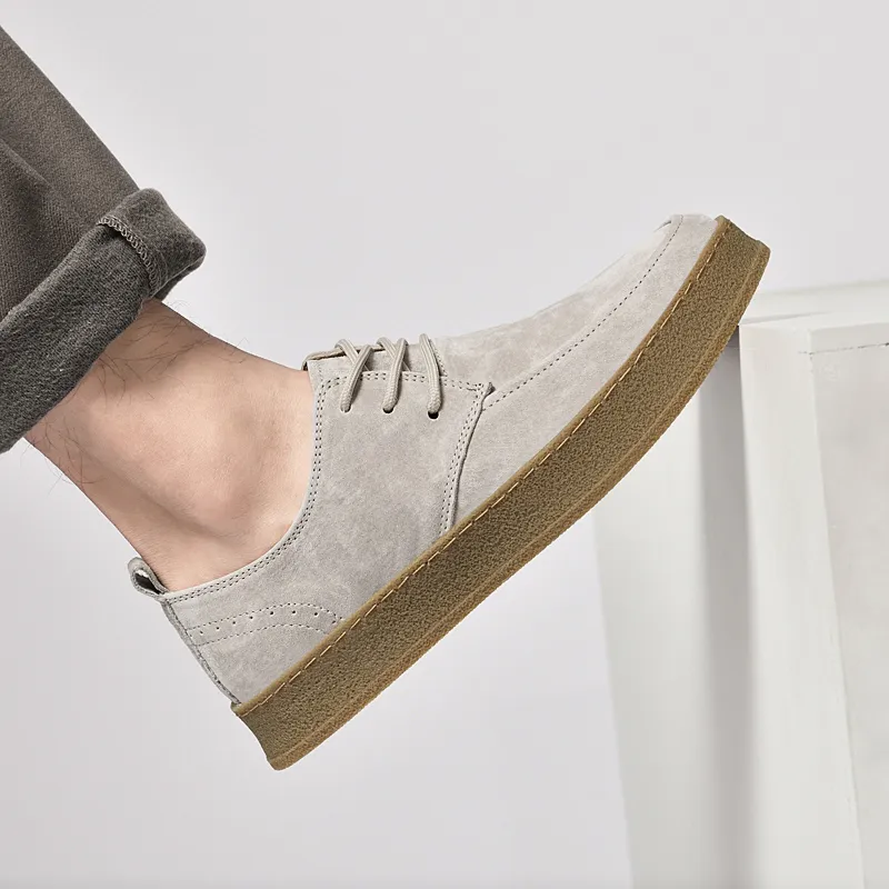 Fashion Vintage Leather Casual British Handmade Toog High Top Round Toe Lace-Up Skate Men Flat  Shoes_voghion.com