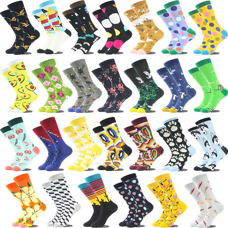 Socks for children, fashionable floral cotton adult long socks, men's and women's Instagram trendy socks_voghion.com