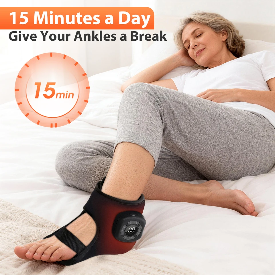Kabelloses Knöchelmassagegerät Mit Wärme Vibration Und Kompression_voghion.com