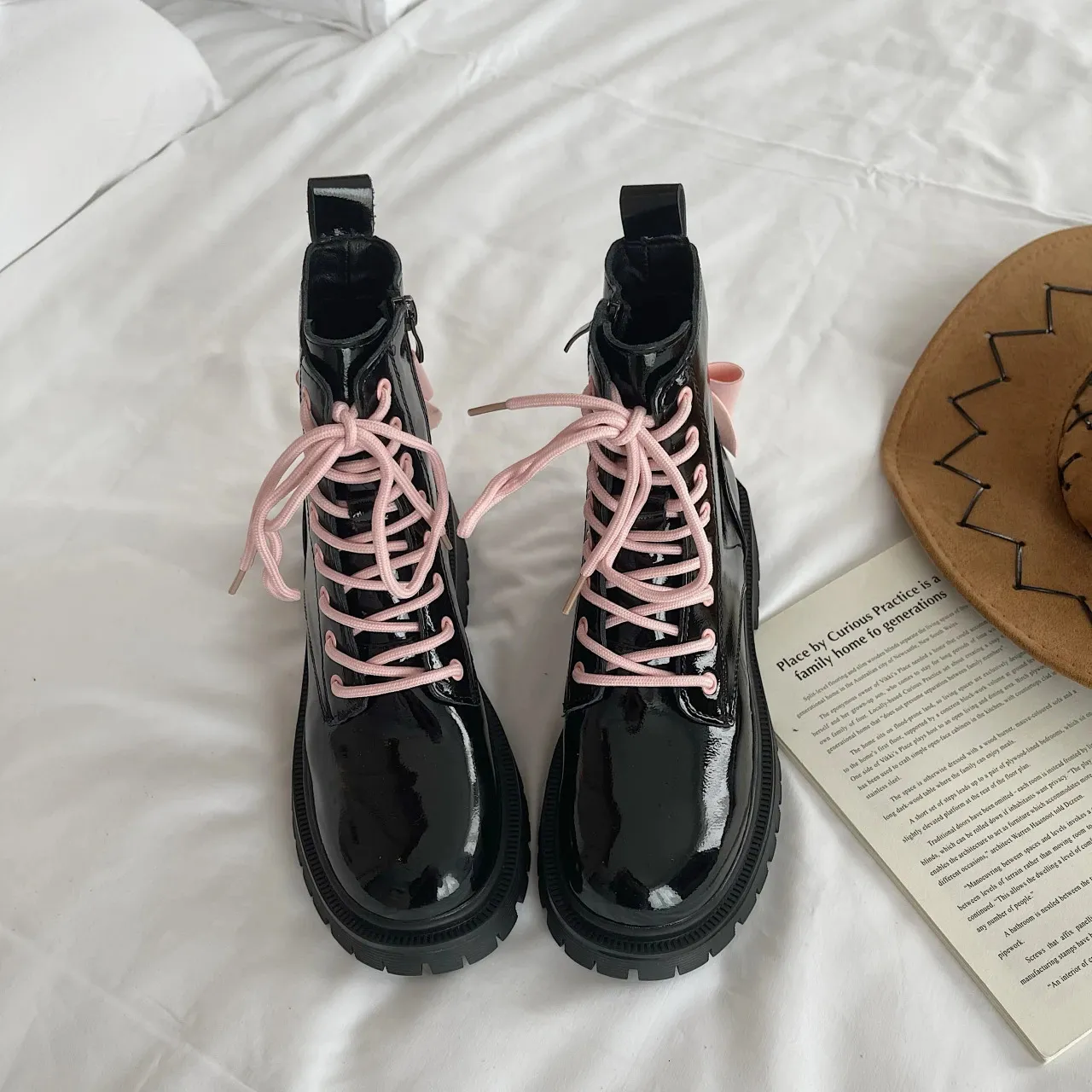 Platforms Boots Womens Cheap Female Boot Winter Booty Woman Trend Military Tacticals Western Platform New Shoes 240620_voghion.com