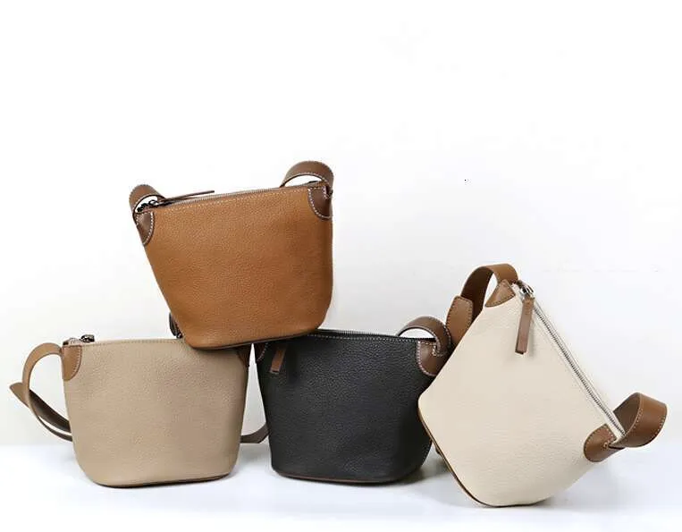Bucket Shoulder Crossbody Bag In Genuine Leather For Women_voghion.com