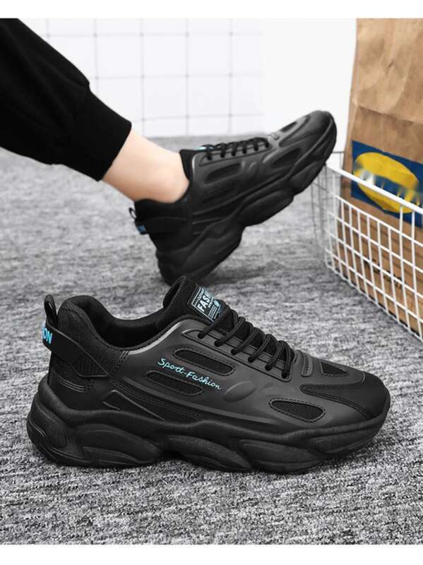 Men's Breathable Mesh Running Shoes Trendy Thick Sole Casual Shoes_voghion.com