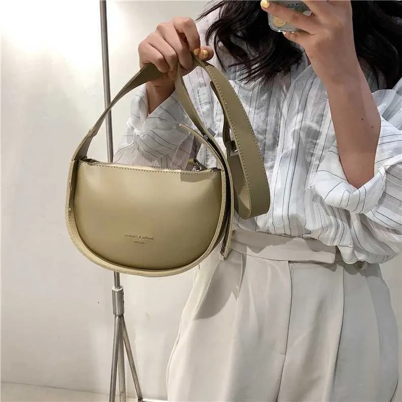 Borse a tracolla a semicerchio con tracolla a sella per le donne, borse e borsette da ragazza con tracolla larga regolabile e di marca firmata_voghion.com