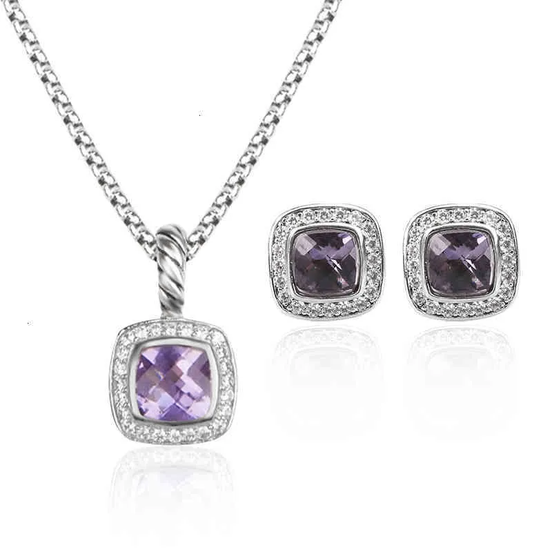 și cercei colier la modă set granat designer bijuterii cu diamante Stud femei nuntă petrecere_voghion.com