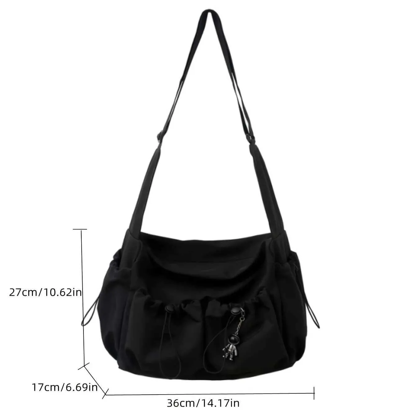 Moderns Crossbody ar stīgu akcentu, ietilpīgs un drošs rāvējslēdzēja aizdare — iekļauta stilīga soma CharmC241104_voghion.com