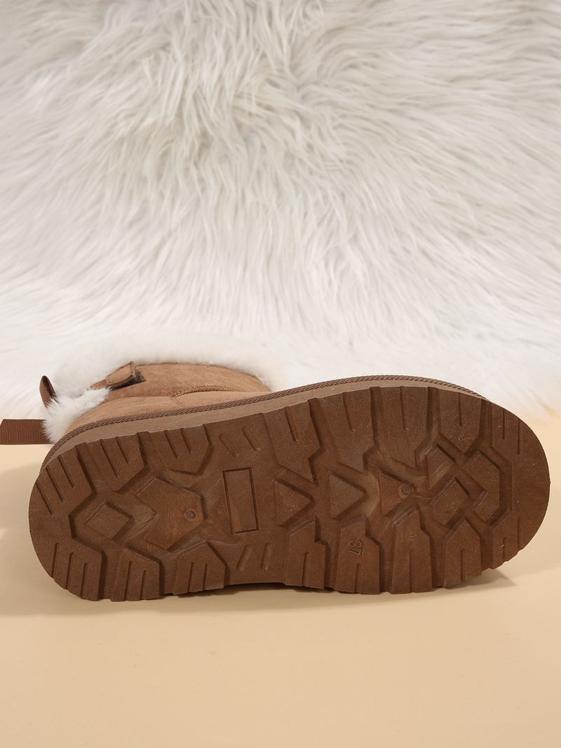 Foreign trade cross border winter new snow women's bottom bow leisure plus veet thick warm non slip cotton boots_voghion.com