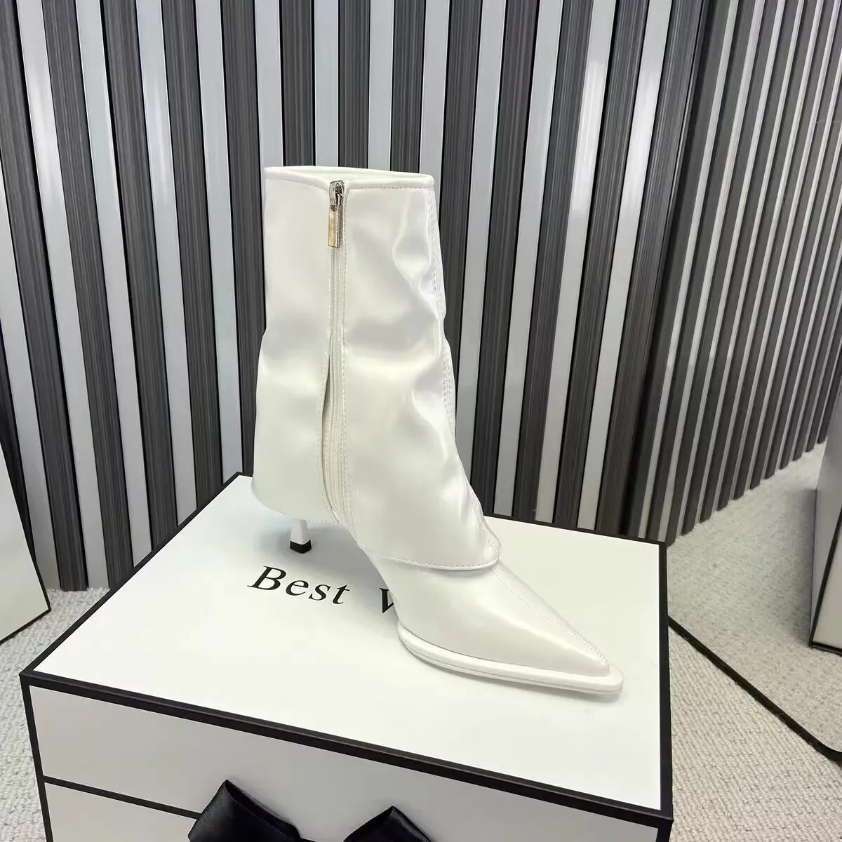 Bottes pour femmes automne hiver style minimaliste à la mode confortable triple blanc livraison gratuite_voghion.com