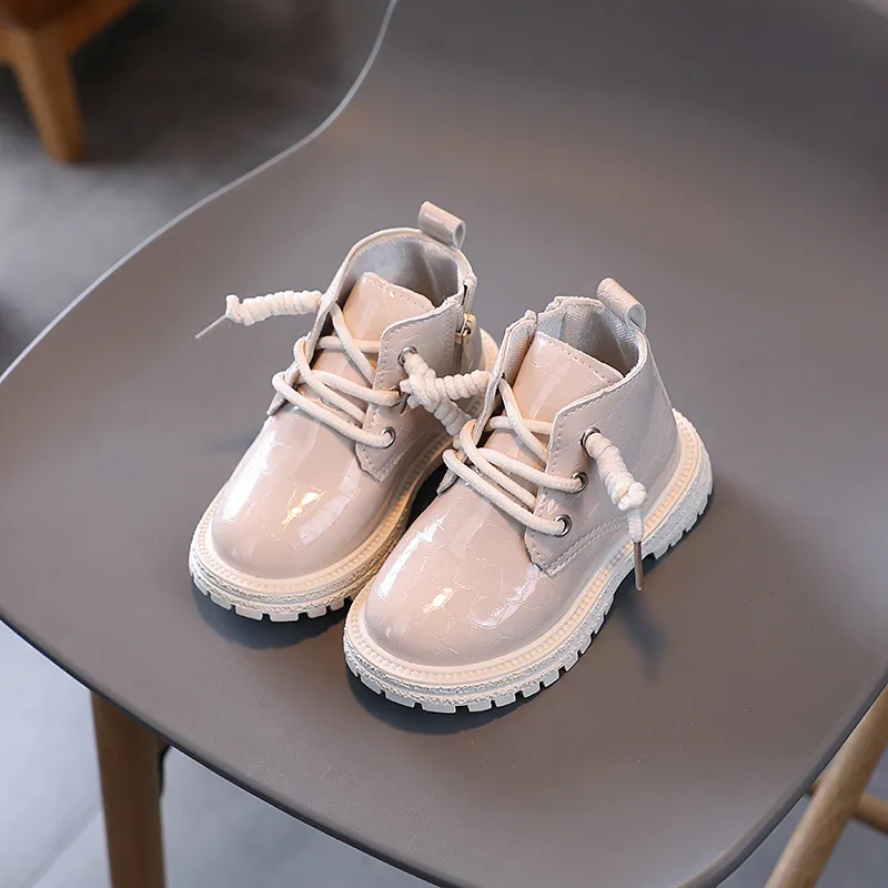 Toddler Girls Crocodile Pattern For Autumn Winter Fashion Children Shoes Littlesprouts Kids Boy Boots Black Beige Size_voghion.com