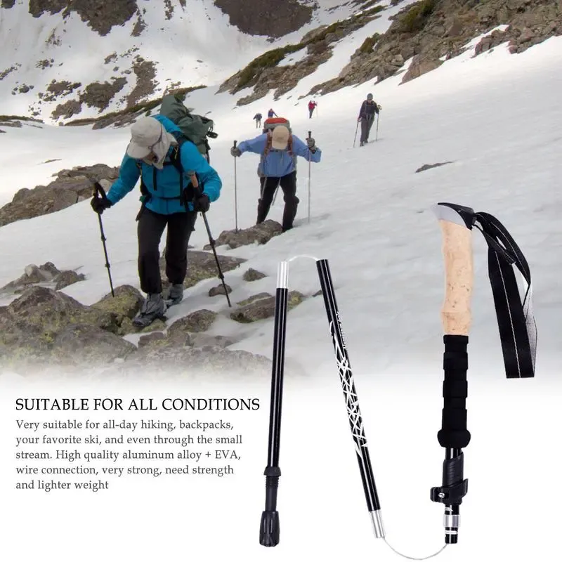 1PC Trekking Poles Walking Stic Alpenstock Telescc Ultralight Premium Carbon Adjustable with Quick Lock Hiking Cane_voghion.com