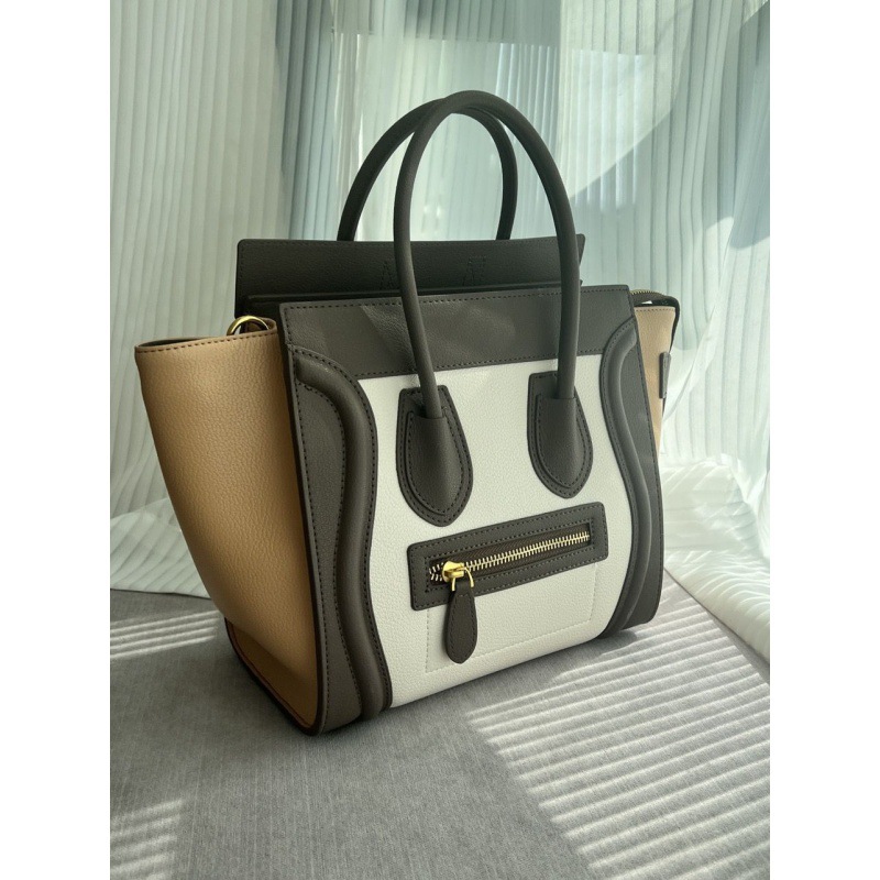 Advanced Classic Smiling Genuine Leather Women’s Wing Litchi Pattern Bat Big Bag, Embarrassed Face Crossbody Handbag