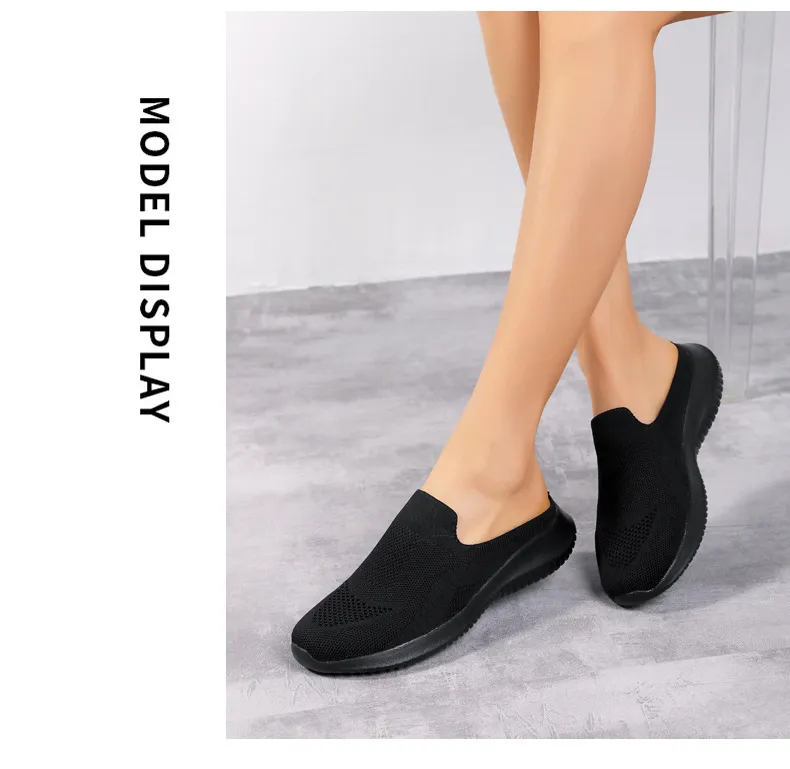 2022 NEW Mesh Slip-On Shoes Sneakers Women Summer Casual Slippers Lightweight Big Size Breathable_voghion.com