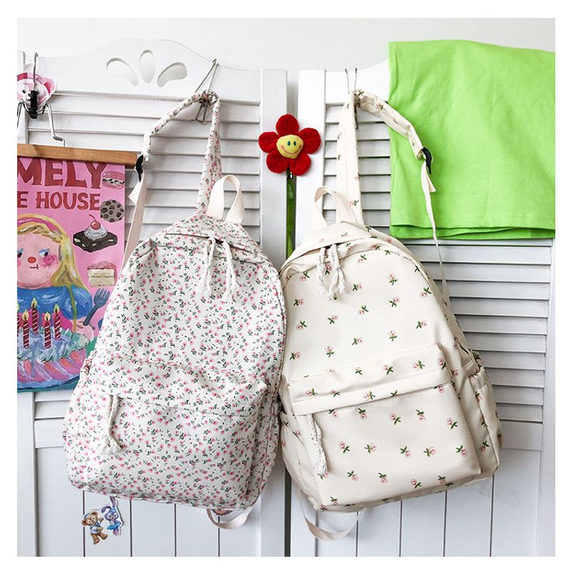 Schultasche weibliche kleine frische literarische Allgleiches Freizeit Blumenmädchen Student Rucksack_voghion.com