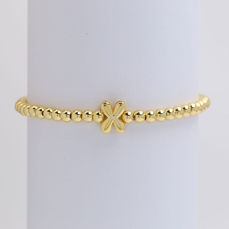 Copper Beaded Plating Letter Bracelets_voghion.com