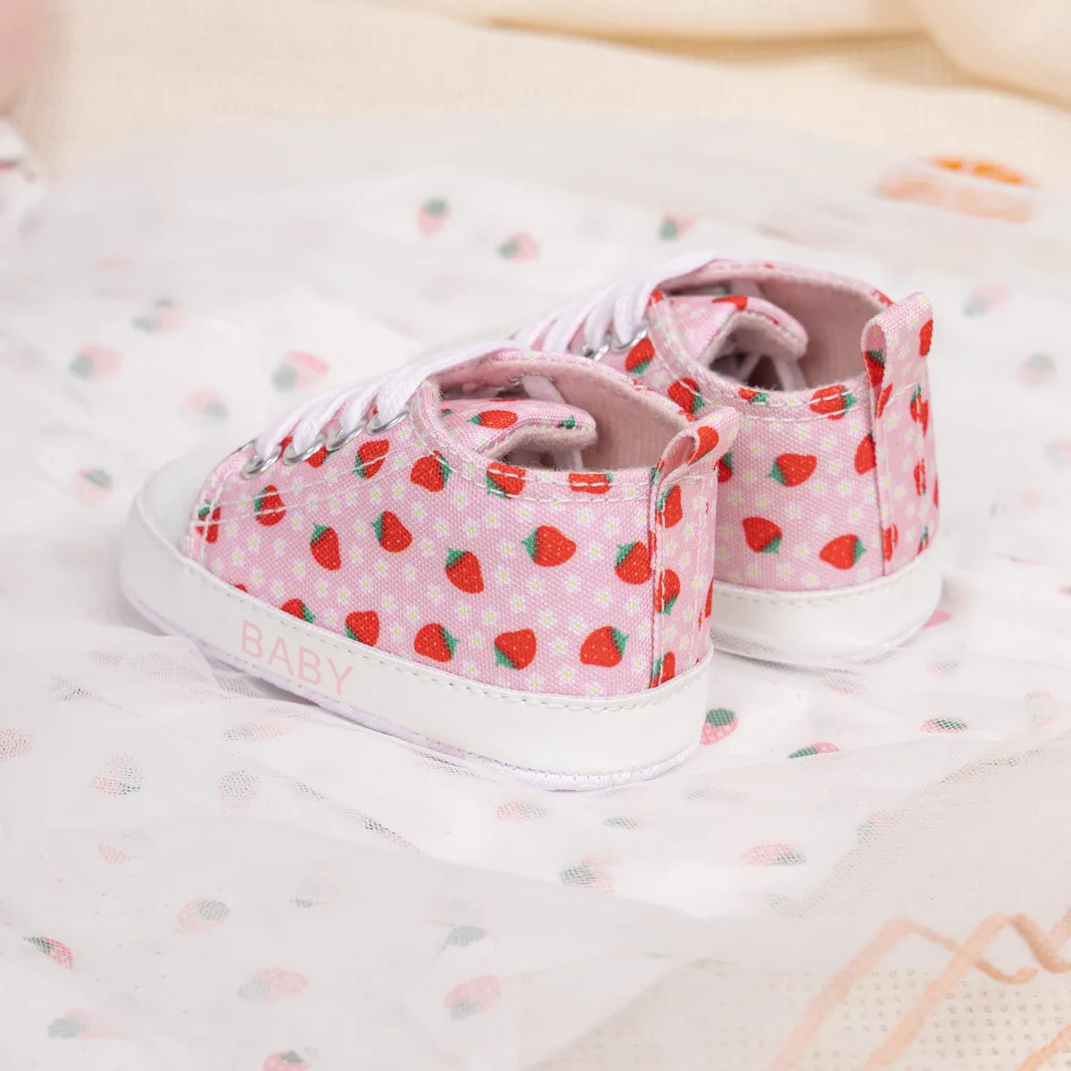 Heißer Verkauf Infant Erdbeere Mädchen Baby Casual Kidsnest High Top Rutschfeste Unterseite Weiche Sohle Kleinkind Krippe Schuhe_voghion.com