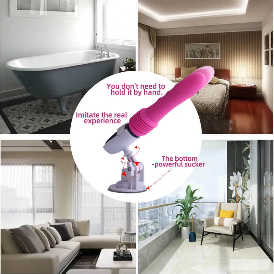 Jouets pour adultes Sex Machine télescopique Pistolet de traction et d'insertion automatique Masturbateur pour femmes Stimulation par vibrations_voghion.com