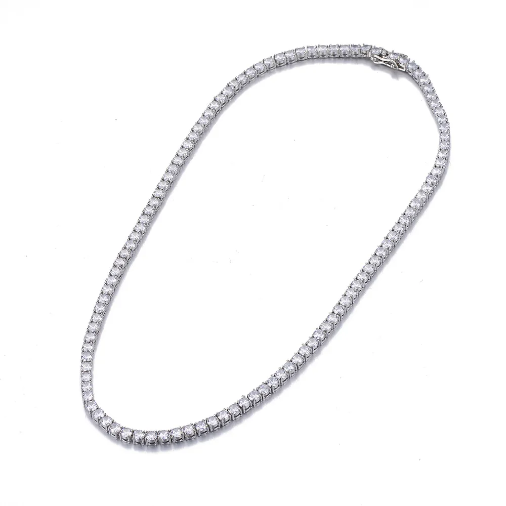 Moissanite Diamond Tennis Chain Necklace For Men And Women_voghion.com