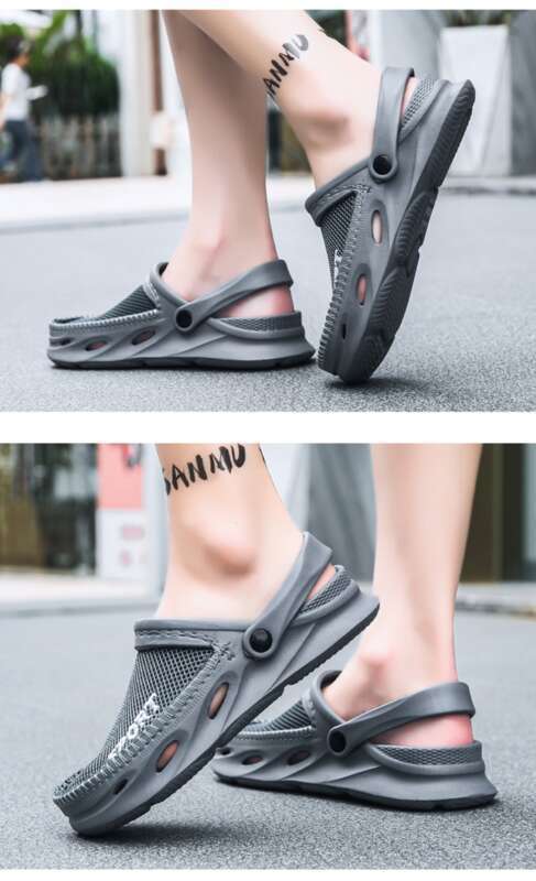 Men's Summer Outerwear, Soft Slippers Breathable, Non-slip, Thick Bottom Sandals For Sport And Casual,_voghion.com