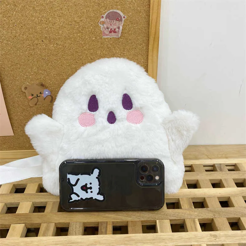 Herbst und Winter Neue süße Plüsch Spooky Ghost Halloween Geschenk Damen Tasche Schulter Crossbody Ba241022_voghion.com