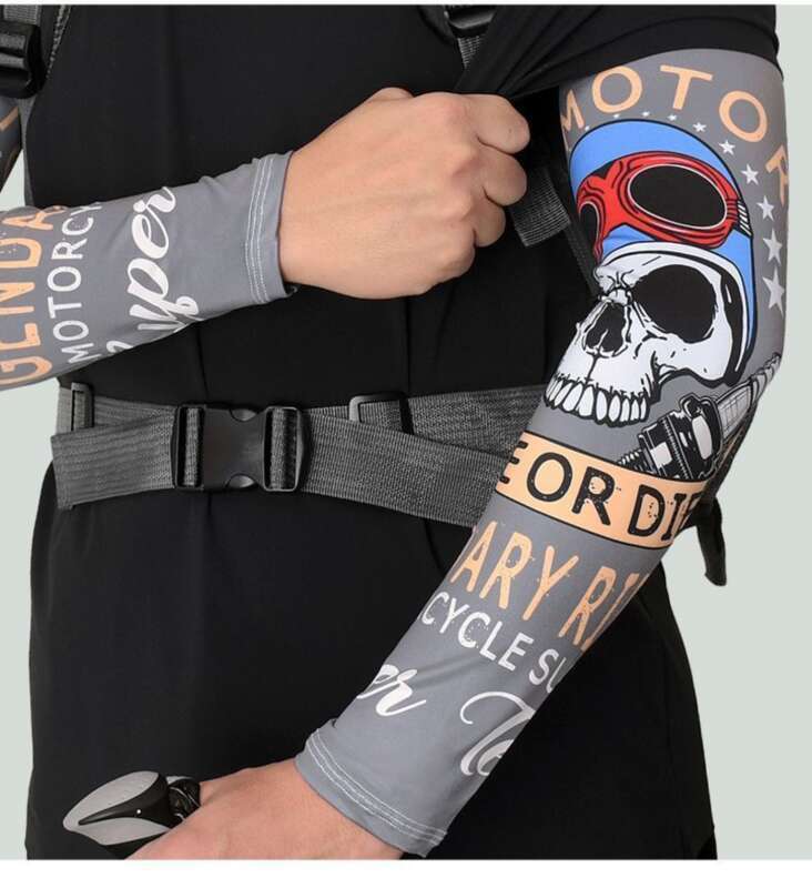 Ice Silk Men, Sleeve Gloves With Tattoos, Sun Protection Arm Covers, Large Size, UV Protection, Summer Ice Sleeves For_voghion.com