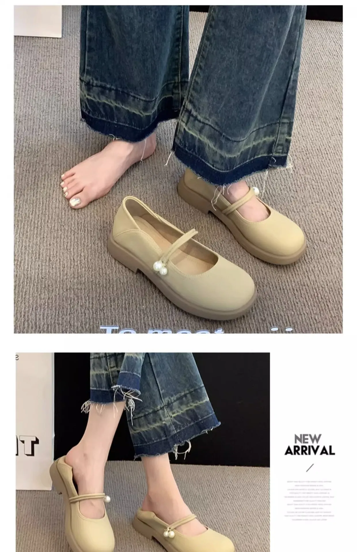 Damen Mary Jane Ballerinas Aus Echtem Leder Für Den Frühling_voghion.com