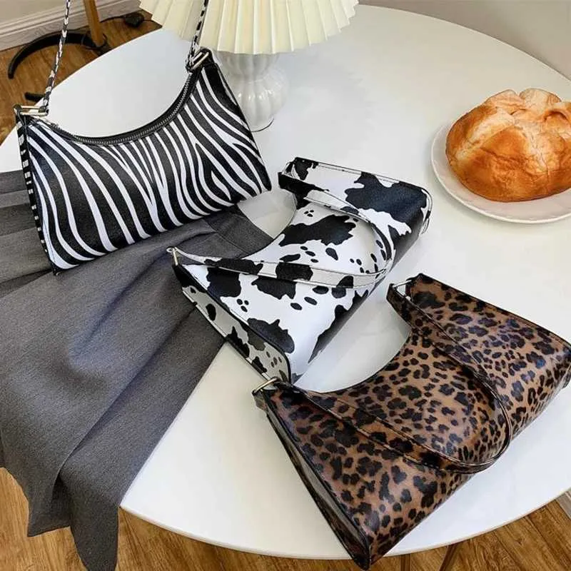 Borsa a mano con tracolla semplice in PU con stampa zebra alla moda, da donna, design quotidiano, Y241123_voghion.com