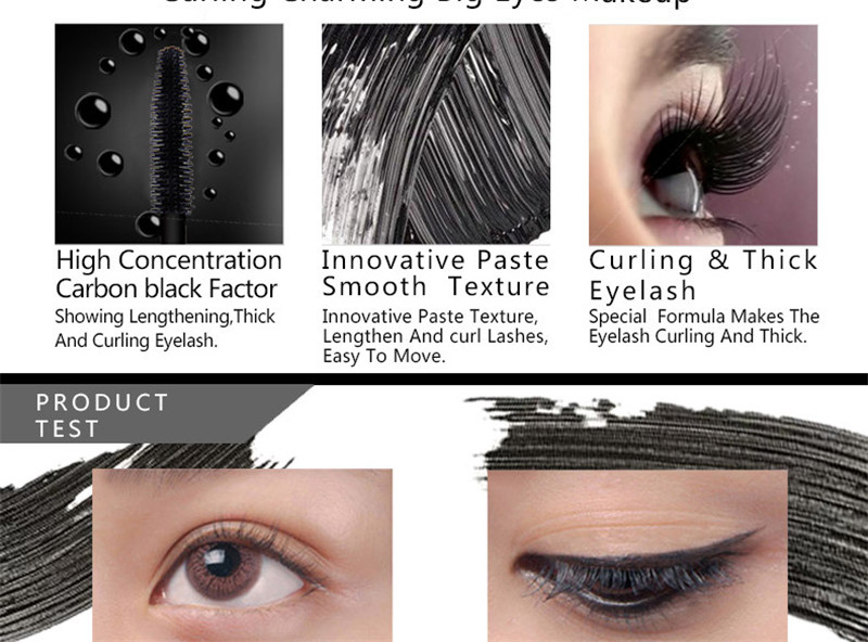 3d Black Mascara Waterproof Lengthening Curling Professional Rimel_voghion.com