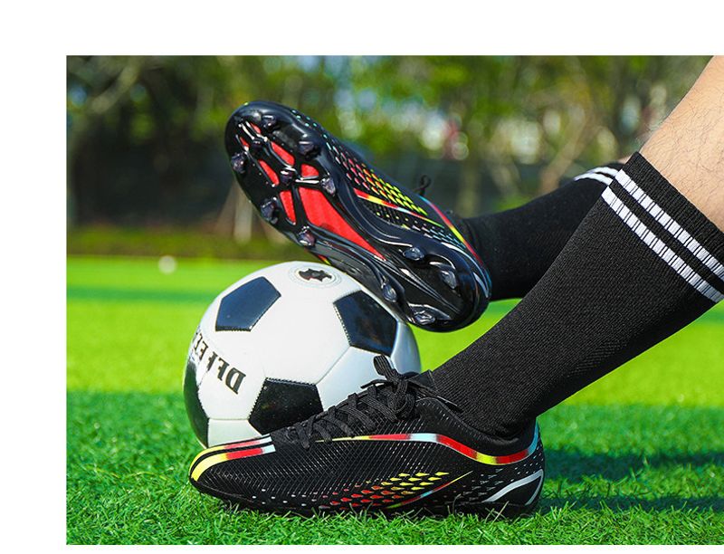 Fußballschuhe Herren und Damen mit langen gebrochn Spikes, professionelle Trainings-Sneakers, Sportschuhe für_voghion.com